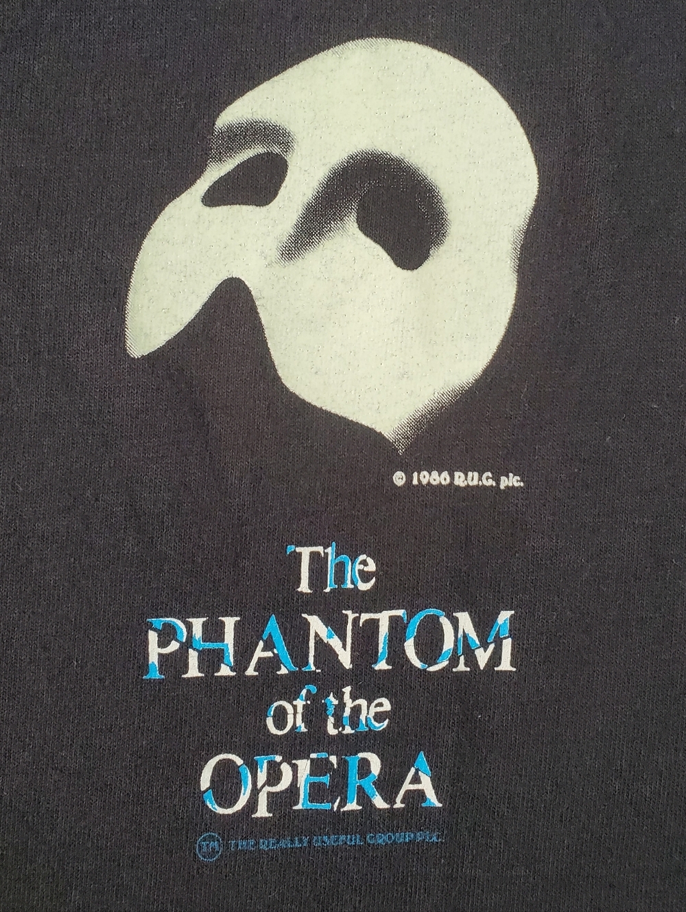 Vintage 1986 Phantom of the Opera Black Graphic Tee - Sz L